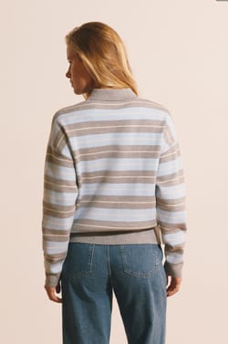 Pull manches longues &agrave; rayures;${refinementColor}