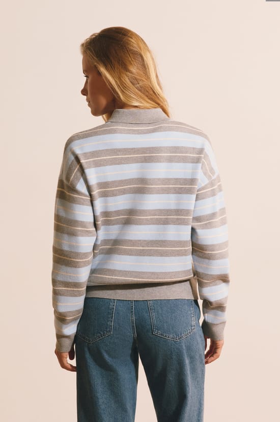 Pull manches longues &agrave; rayures;${refinementColor}