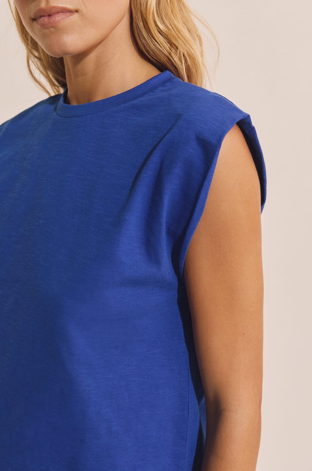 Sleeveless Cotton T-shirt;${refinementColor}
