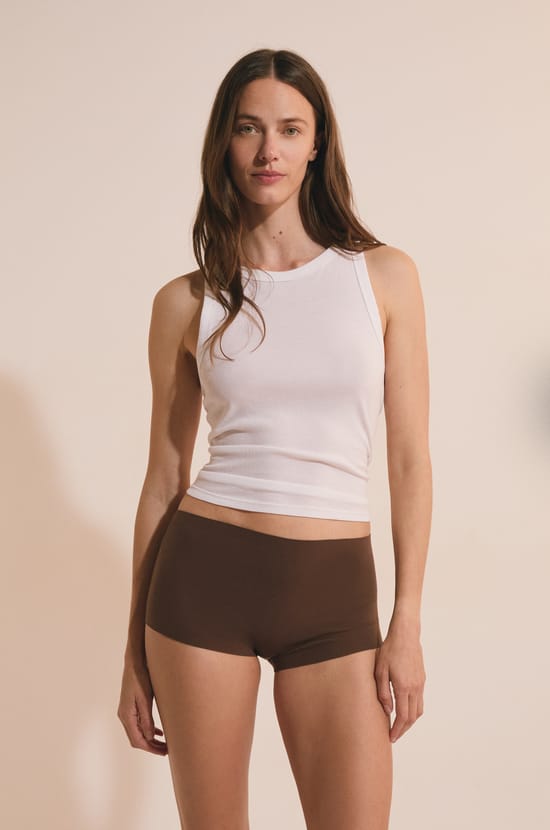 Short boyleg sans coutures en coton;${refinementColor}