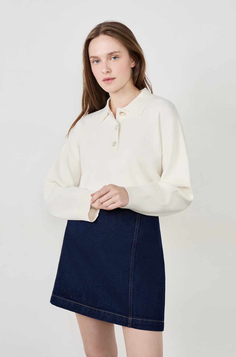 Long-Sleeved Polo Shirt;${refinementColor}