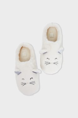 Faux Fur Mule Slippers;${refinementColor}