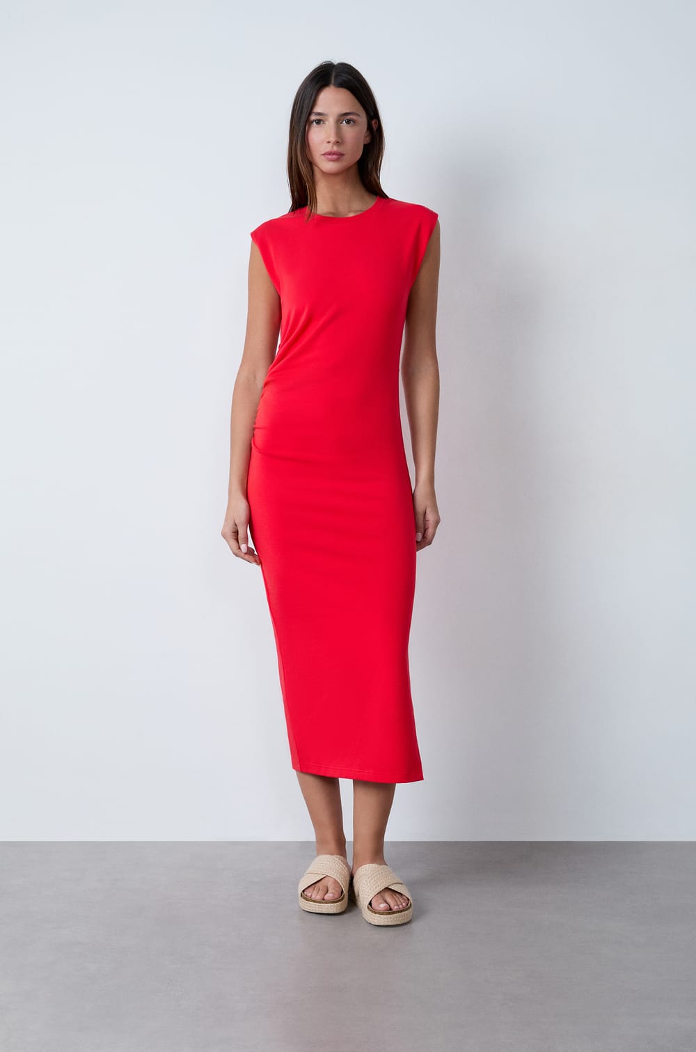 Vestido largo de algodón;${refinementColor}