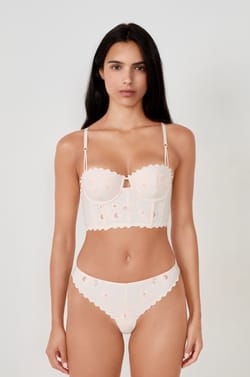 Soutein-gorge bustier avec broderie;${refinementColor}