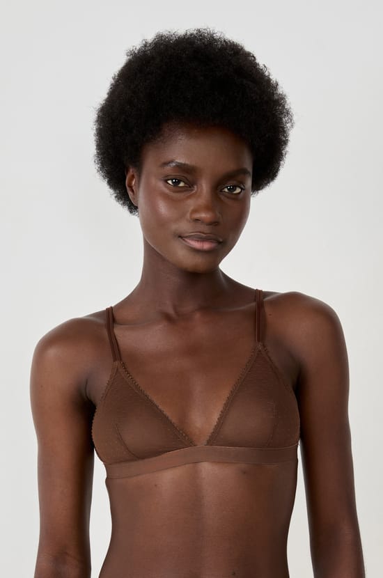 Wireless Triangle Bra in Tulle;${refinementColor}