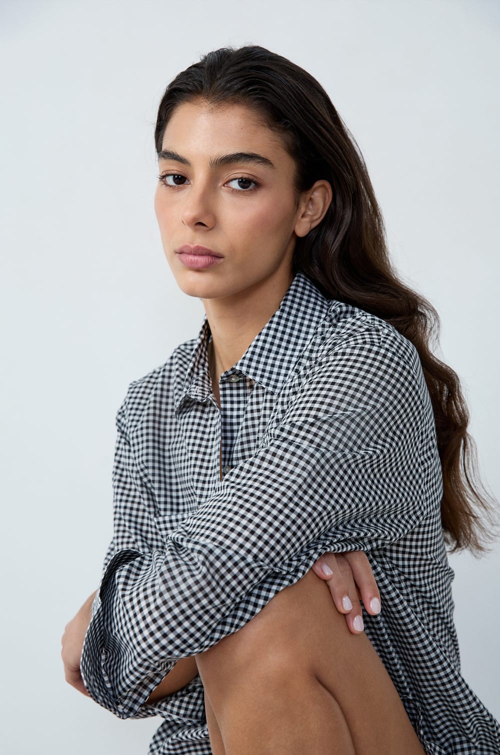 Cotton Checkered Nightshirt;${refinementColor}