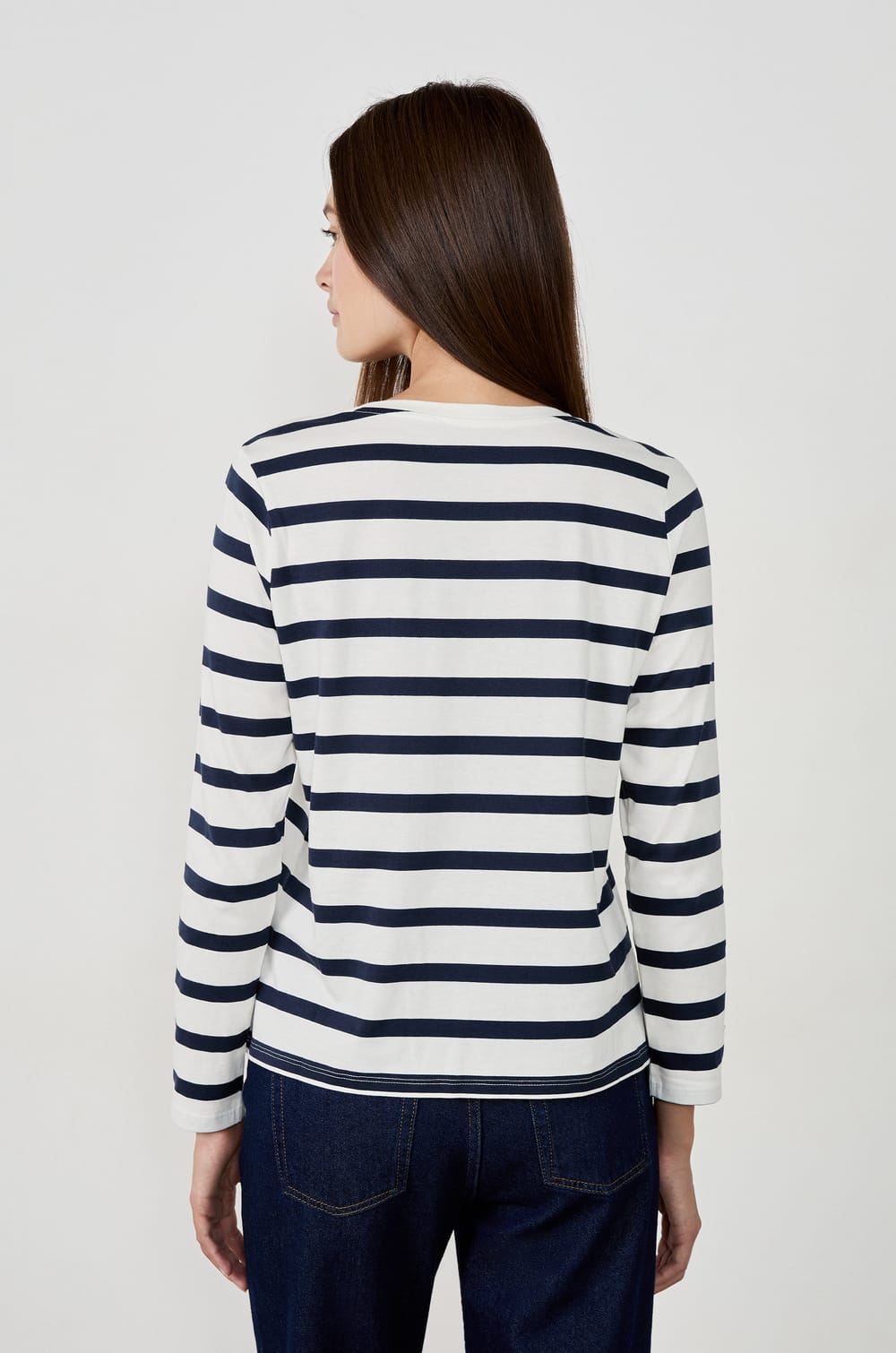 Long-sleeved striped T-shirt;${refinementColor}
