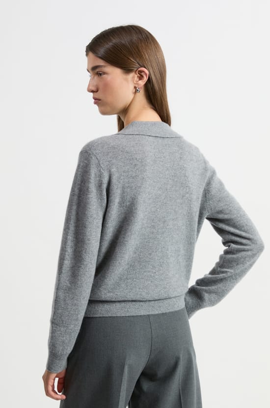 Pull col polo en cachemire;${refinementColor}