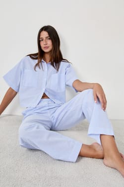 Pantalón de pijama de rayas finas;${refinementColor}