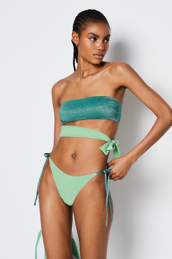 Culotte bikini à nouer bas de maillot pailleté;${refinementColor}