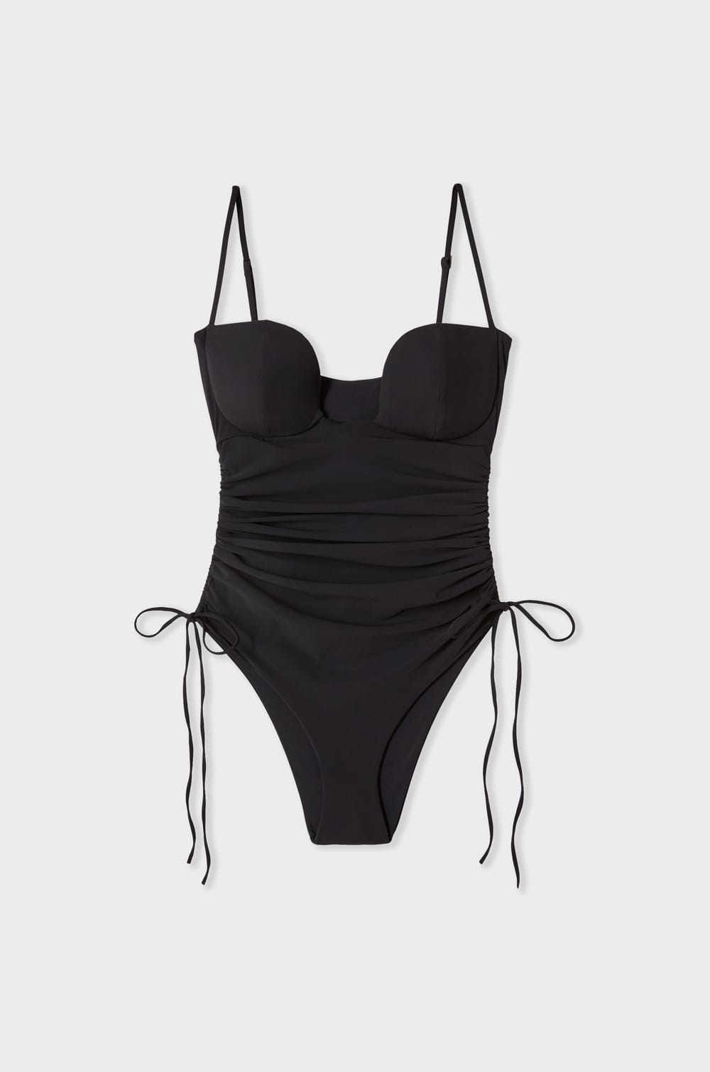 One-Piece Swimsuit With Adjustable Ties;${refinementColor}