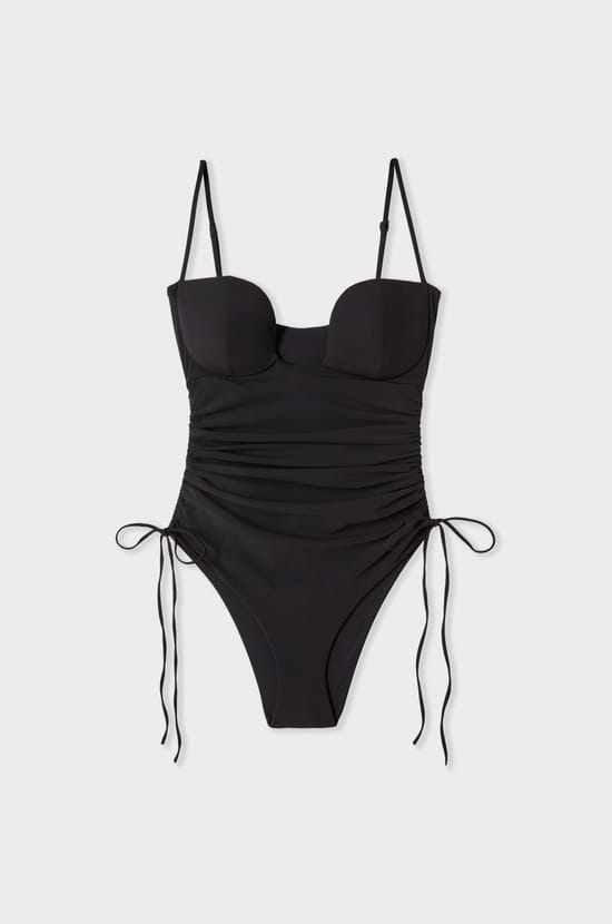 One-Piece Swimsuit With Adjustable Ties;${refinementColor}