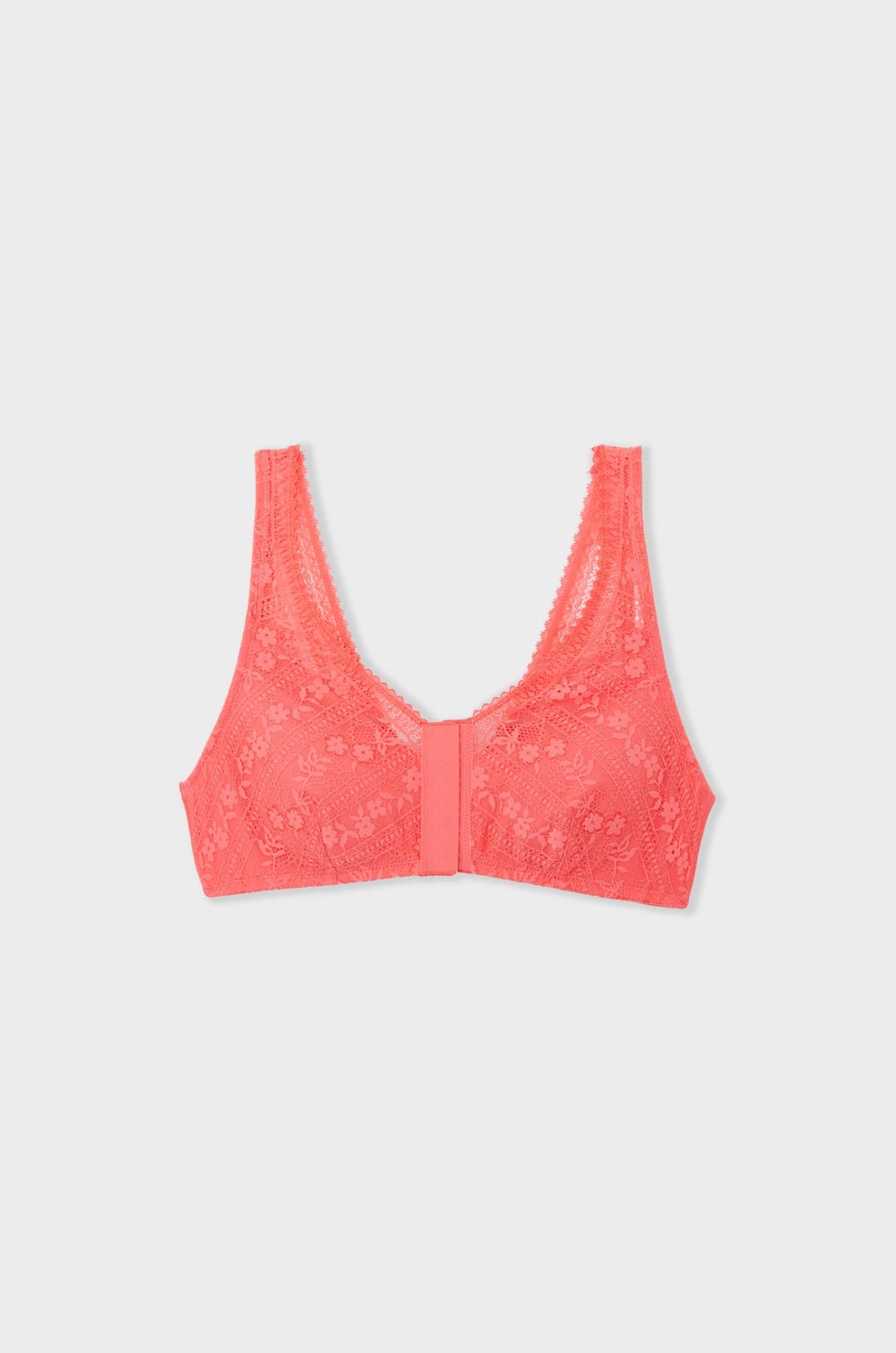 Post-mastectomy wireless bralette bra with front opening;${refinementColor}