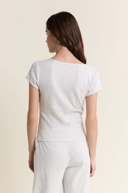 T-shirt de pyjama manches courtes en coton;${refinementColor}