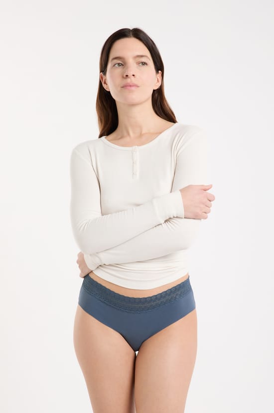 Cotton Boyshort with Back Seam;${refinementColor}