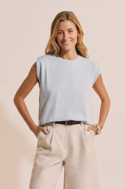 T-shirt sans manches en coton;${refinementColor}