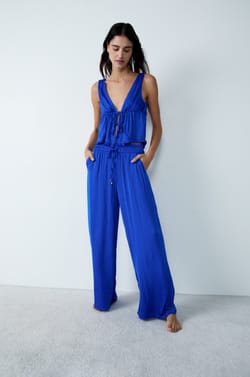 Wide-leg satin trousers;${refinementColor}
