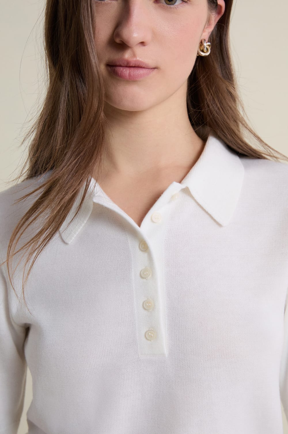 Short-sleeved Polo Neck Sweater;${refinementColor}