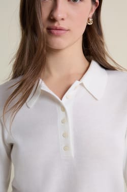 Short-sleeved Polo Neck Sweater;${refinementColor}