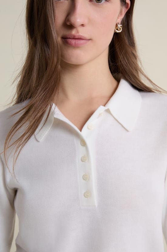 Short-sleeved Polo Neck Sweater;${refinementColor}