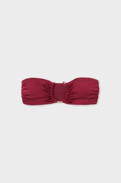 Strapless Bikini Top with Ring Detail;${refinementColor}