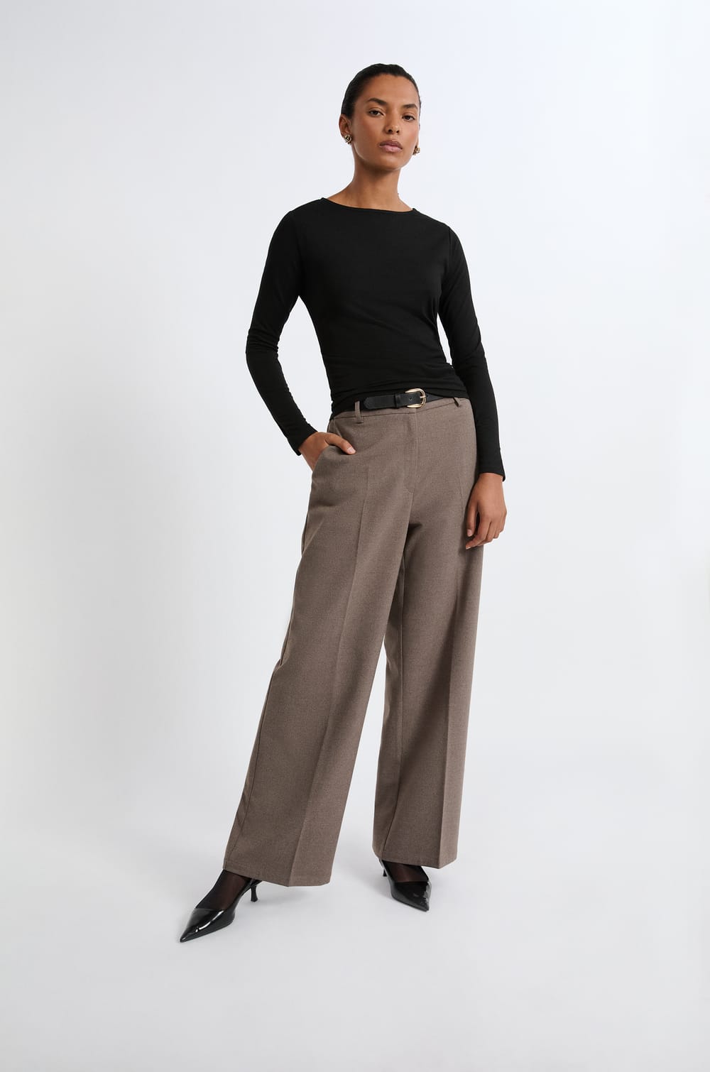 T-shirt col rond manches longues;${refinementColor}