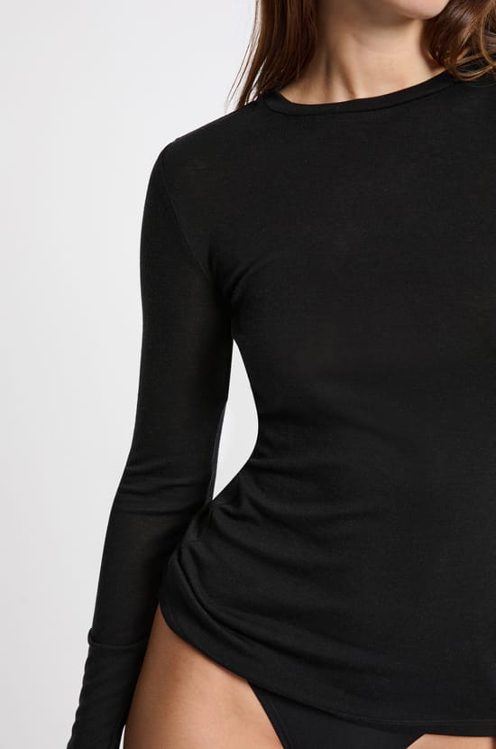 Thermal T-shirt round neck with wool;${refinementColor}