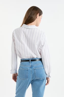 Chemise &agrave; rayures avec coton;${refinementColor}