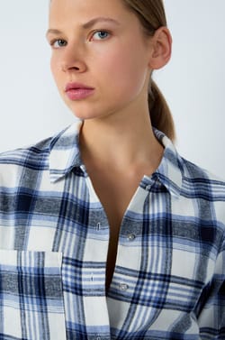 Cotton Checkered Pajama Shirt;${refinementColor}