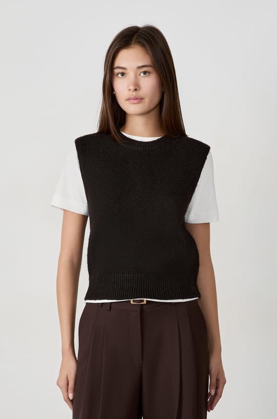 Sleeveless Round Neck Sweater;${refinementColor}