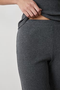 Straight Ribbed Pyjama Trousers;${refinementColor}