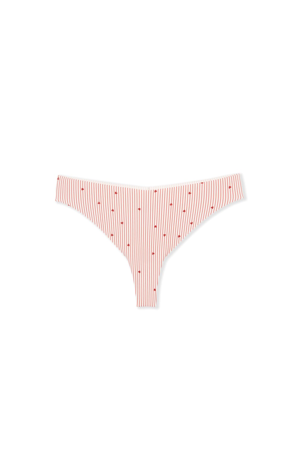 Tanga en microfibre &agrave; motifs coeurs;${refinementColor}