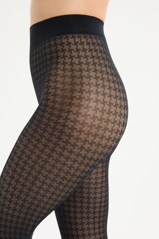 Collant semi-opaque &agrave; motifs;${refinementColor}