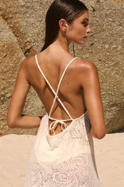 Robe longue dos nu avec coton;${refinementColor}