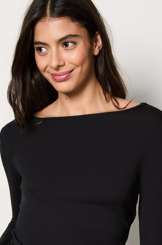 Long Sleeve Thermal Knit T-Shirt;${refinementColor}