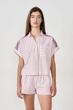 Chemise de pyjama à rayures;${refinementColor}