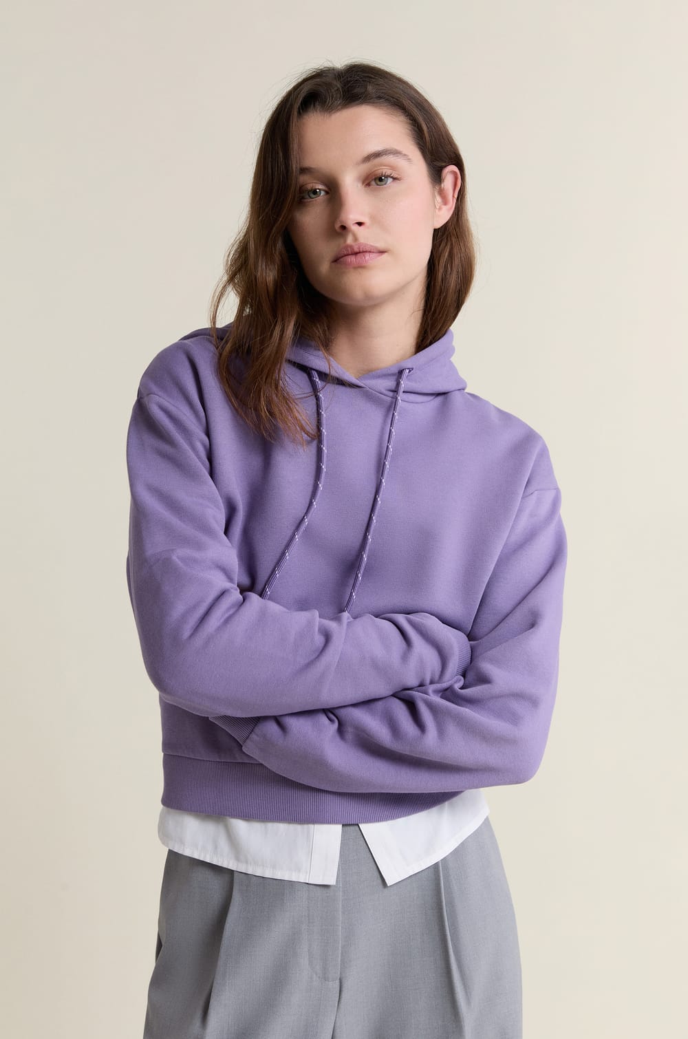Hooded Cotton Sweatshirt;${refinementColor}