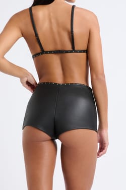Leather Boyleg Shorts;${refinementColor}