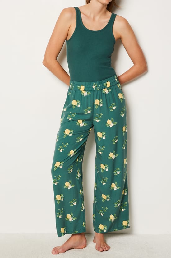 Lemon Print Pyjama Trousers;${refinementColor}