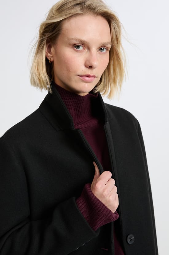Manteau court coupe droite;${refinementColor}