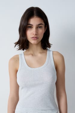 Cotton Ribbed Tank Top;${refinementColor}