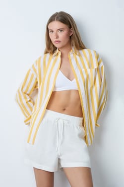 Chemise en coton à rayures;${refinementColor}