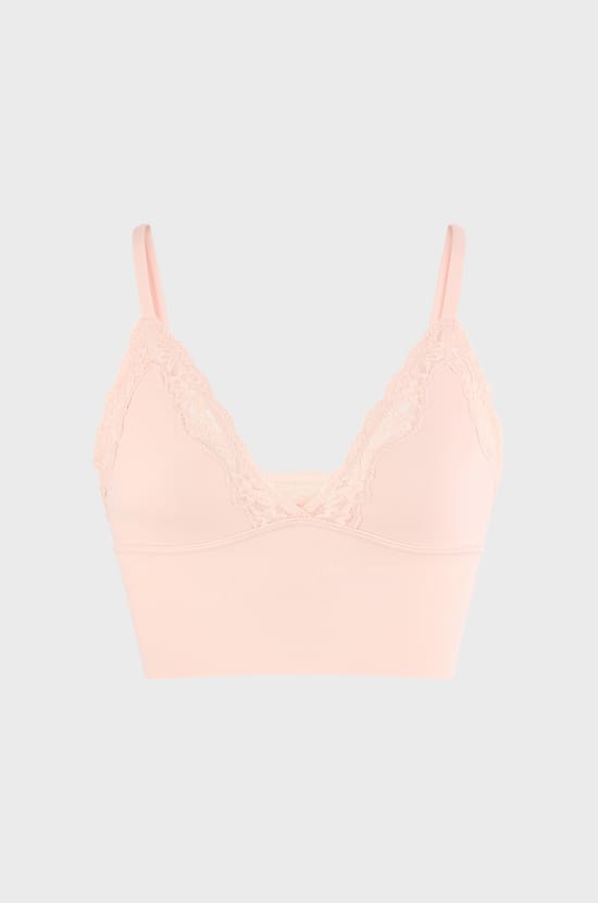 Triangle Bra in Microfibre and Lace;${refinementColor}