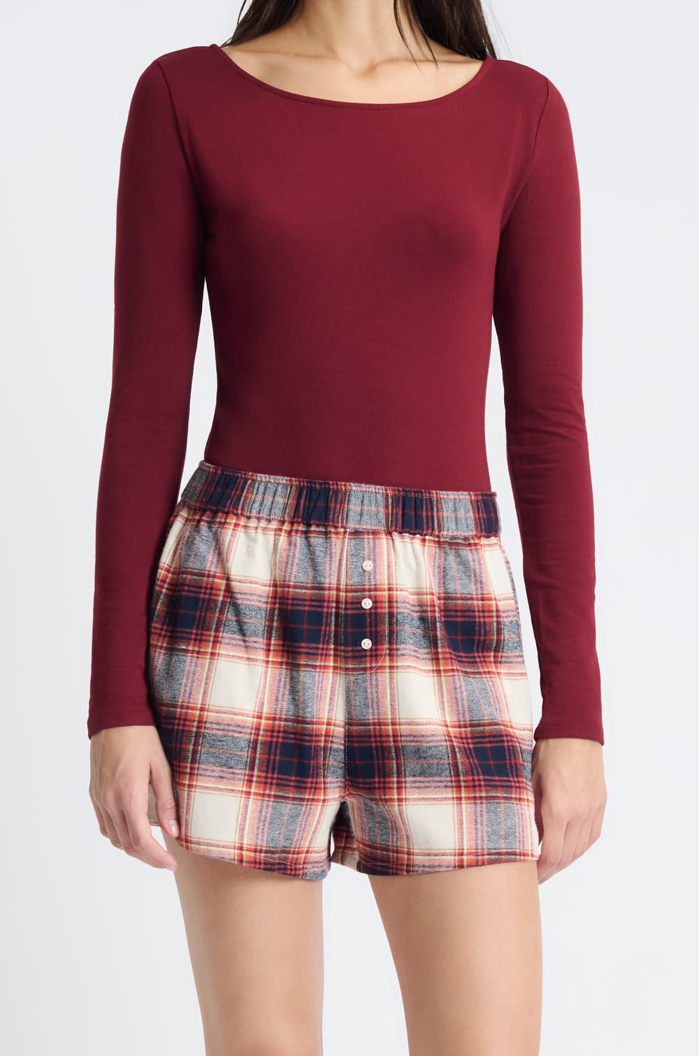 Short de pyjama à carreaux;${refinementColor}