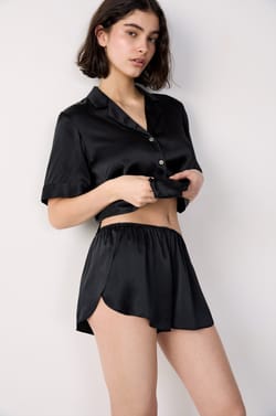 Silk Pyjama Shorts;${refinementColor}