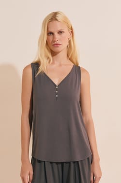 Camiseta de pijama sin mangas de modal;${refinementColor}