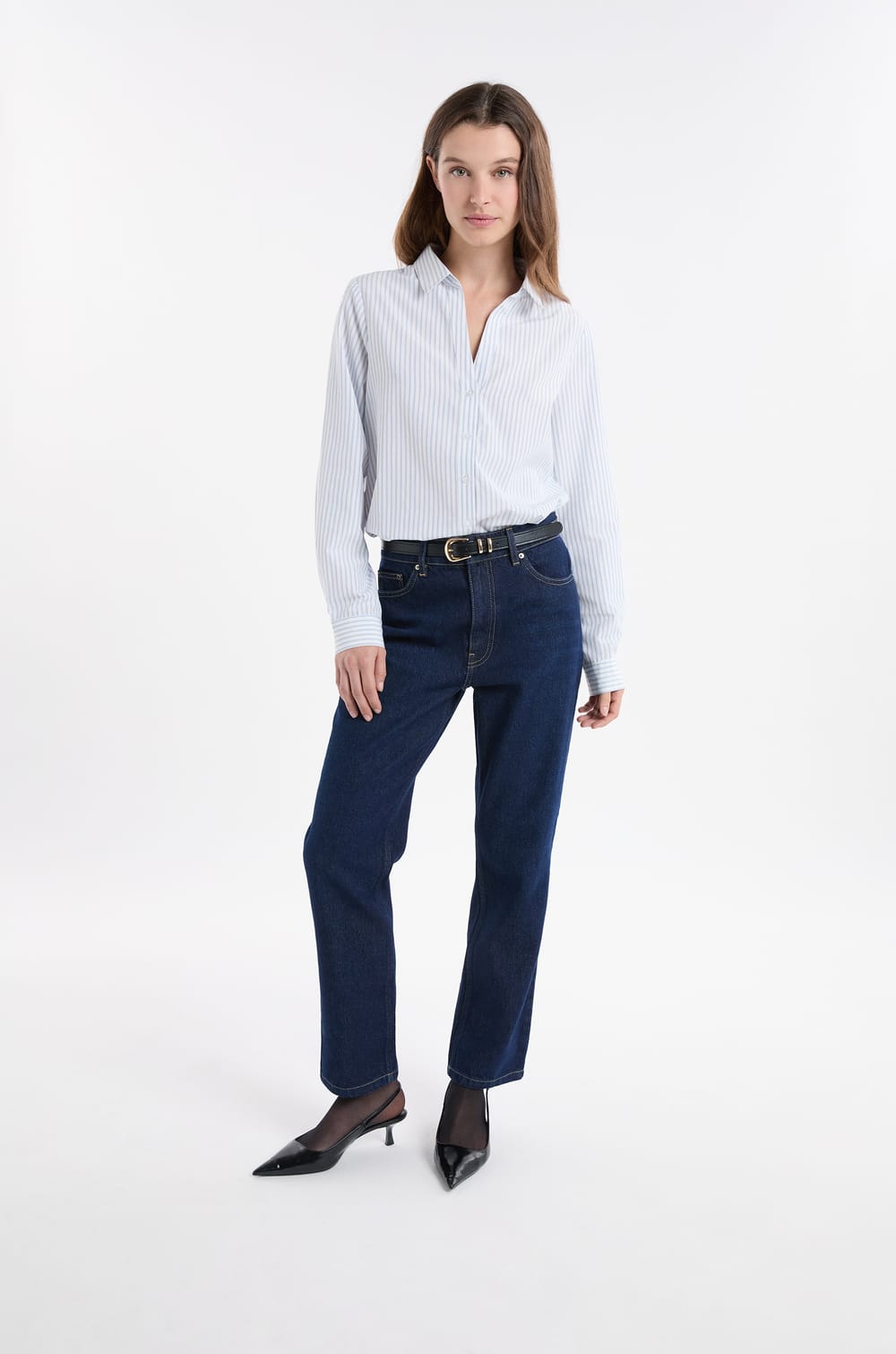 Camisa a rayas con algod&oacute;n;${refinementColor}