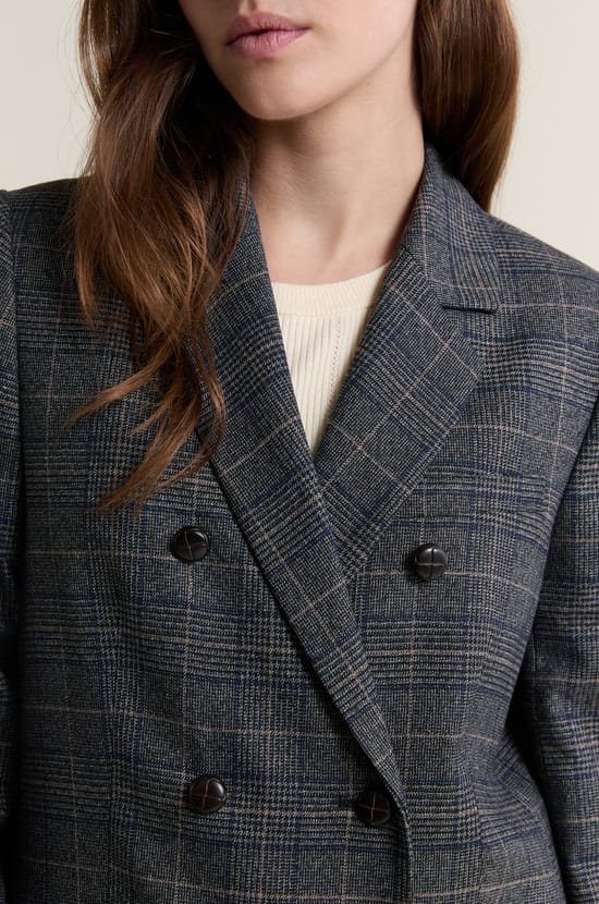 Veste blazer &agrave; carreaux ;${refinementColor}