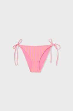 Striped Tie-Side Bikini Bottom;${refinementColor}