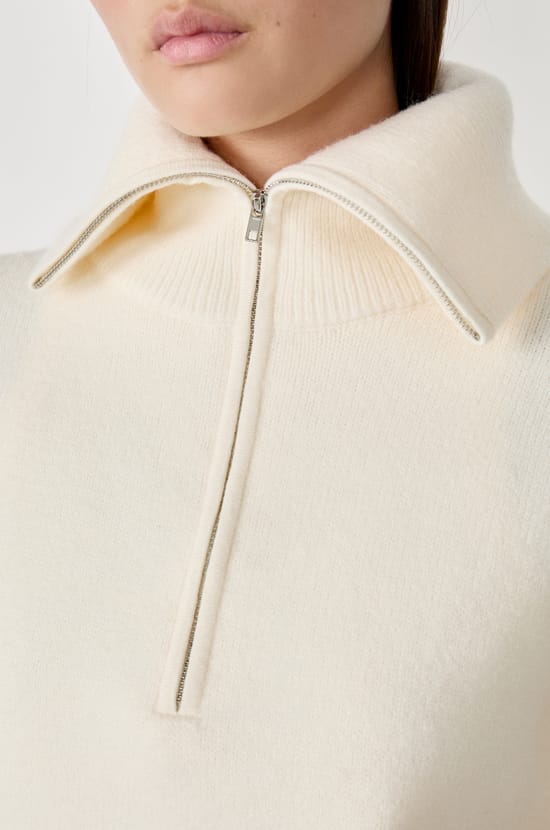 Half-zip sweater with mid-length sleeves;${refinementColor}